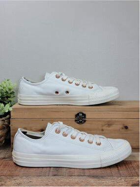 CTAS 7 Converse Low Top Ox Shoes Egret Leather Ivory Rose Gold Sneakers